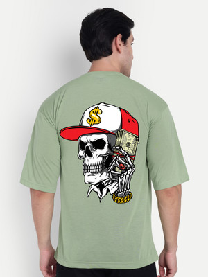 Manlino Printed Men Round Neck Light Green T-Shirt