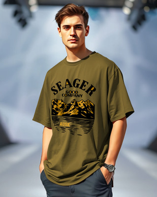 AUSK Printed Men Round Neck Green T-Shirt