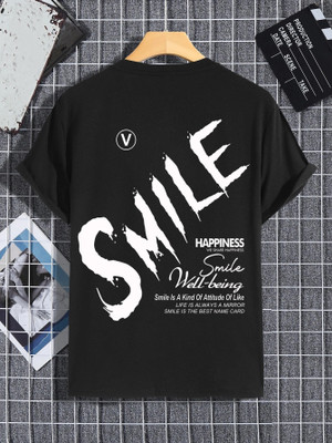 METRONAUT Printed, Typography Men Round Neck Black T-Shirt