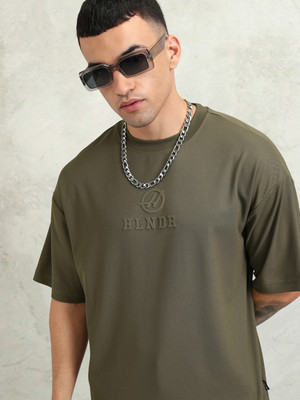 HIGHLANDER Printed Men V Neck Green T-Shirt