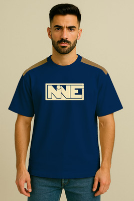 Culish Trend Printed Men Round Neck Blue T-Shirt