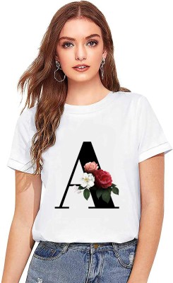 Renowned Printed, Typography Women Round Neck White T-Shirt