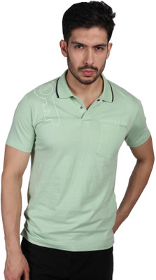 ESSA Solid Men Polo Neck Maroon T-Shirt