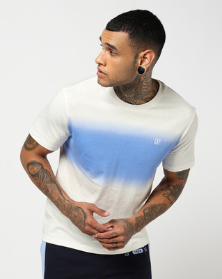 GAP Printed Men Round Neck Blue T-Shirt