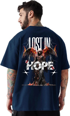 HADAR Graphic Print Men Round Neck Navy Blue T-Shirt