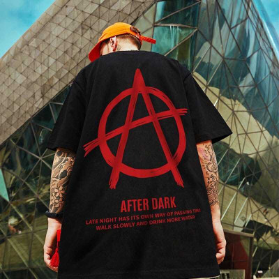 SPOWEARY Printed Men Round Neck Black T-Shirt