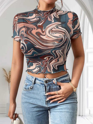 THECOZYNESTT Casual Self Design Women Multicolor Top