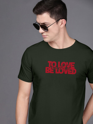 Mast & Harbour Printed Men Round Neck Dark Green T-Shirt