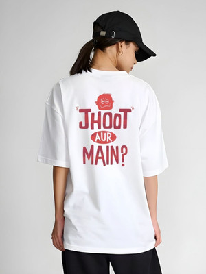 Moda Rapido Printed Women Round Neck White T-Shirt