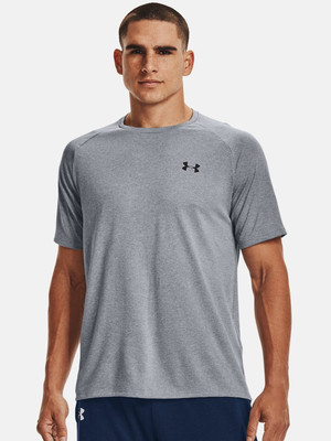 UNDER ARMOUR Solid Men Round Neck Grey T-Shirt