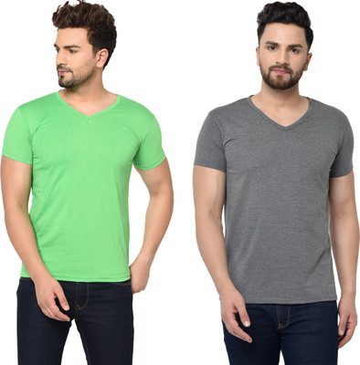 Tresna Fab Solid Men V Neck Multicolor T-Shirt
