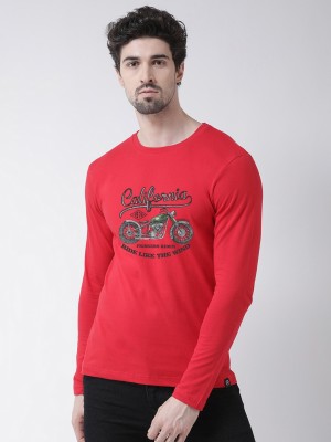 FRISKERS Printed Men Round Neck Red T-Shirt