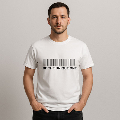 manavgifts Graphic Print, Typography, Self Design Men Round Neck White T-Shirt