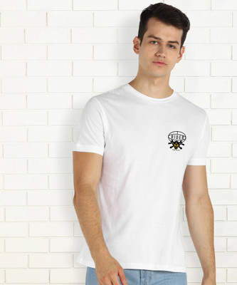Moda Rapido Printed Men Round Neck White T-Shirt