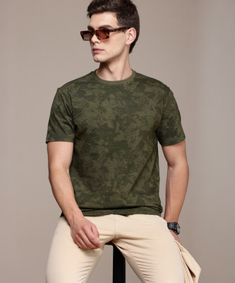 FCUK Printed Men Round Neck Green T-Shirt
