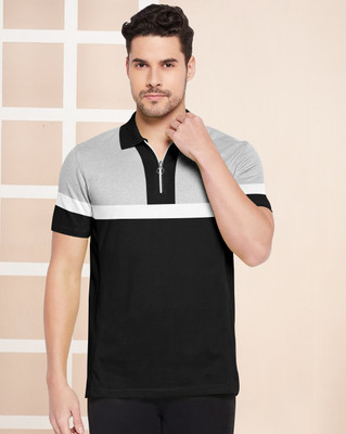 TEEMEX Colorblock Men Polo Neck Multicolor T-Shirt