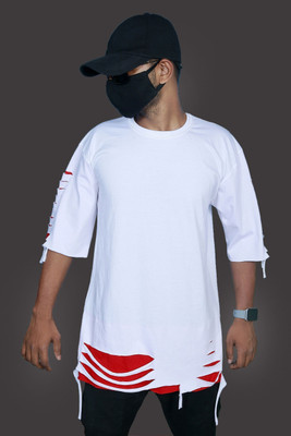 Rb azad Solid Men Round Neck White T-Shirt