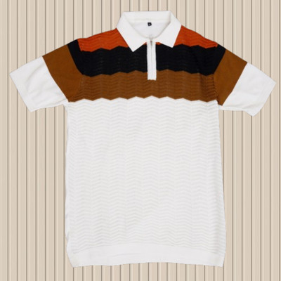 zanskarman Solid Men Polo Neck Brown T-Shirt
