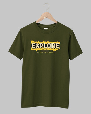 Velvawear Printed Men Crew Neck Dark Green T-Shirt