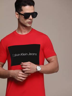 Calvin klein jeans shop t shirt red
