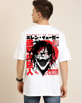 FASHNET FASHION Printed Men Round Neck White T-Shirt
