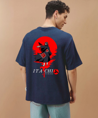 Beniot Printed Men Round Neck Dark Blue T-Shirt