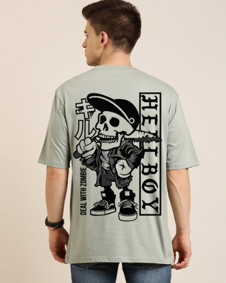 clickwell Typography, Printed Men Round Neck Grey T-Shirt