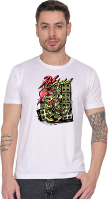 febb Graphic Print Men Round Neck White T-Shirt