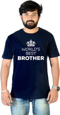 Chiraiyaa Printed Men Round Neck Dark Blue T-Shirt