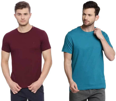 VAN HEUSEN Solid Men Round Neck Multicolor T-Shirt
