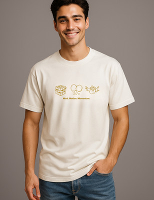 BarelyStylish Typography, Graphic Print Men Round Neck White T-Shirt