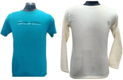 GnG Printed Men Round Neck Multicolor, Blue T-Shirt