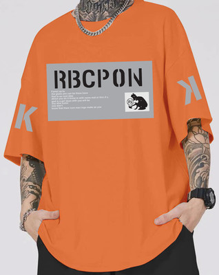 SCOTT FINCHER Graphic Print Men Round Neck Orange T-Shirt