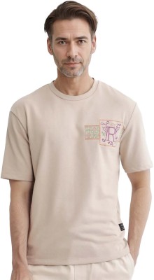 RARE RABBIT Graphic Print Men Crew Neck Beige T-Shirt