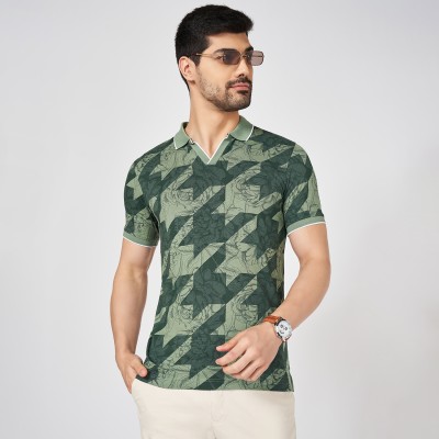 Byford by Pantaloons Printed Men Round Neck Green T-Shirt