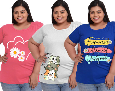Elite soul Graphic Print Women Round Neck Multicolor T-Shirt