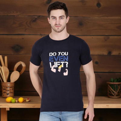 FARICON Solid Men Round Neck Black T-Shirt