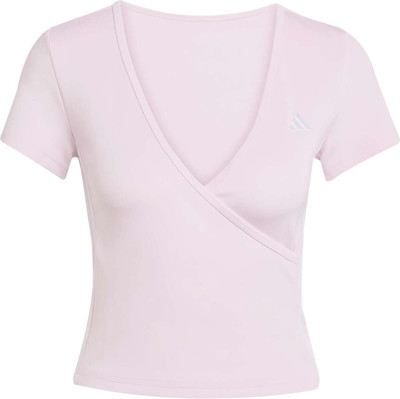 ADIDAS Solid Women V Neck White T-Shirt