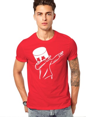 FADMARK Printed Men Round Neck Red T-Shirt