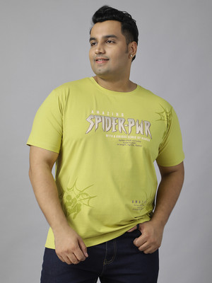 XMEX Graphic Print Men Round Neck Light Green T-Shirt