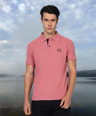METRONAUT Self Design Men Polo Neck Purple T-Shirt