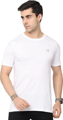 Hella Fashions Solid Men Round Neck White T-Shirt