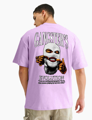 BubbleTwyst Printed Men Round Neck Purple T-Shirt