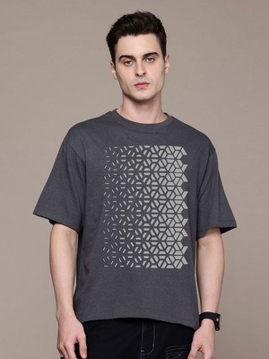 Moda Rapido Graphic Print Men Round Neck Grey T-Shirt