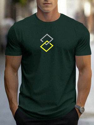 Vmens99 Printed Men Round Neck Dark Green T-Shirt