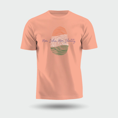 Luv My India Printed Men Round Neck Pink T-Shirt