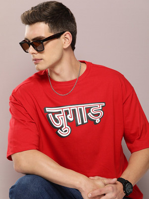 Kook N Keech Printed Men Round Neck Red T-Shirt