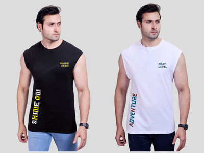I&D Printed Men Round Neck Multicolor T-Shirt