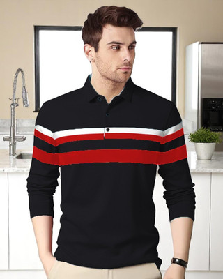 Autna Printed Men Polo Neck Beige T-Shirt
