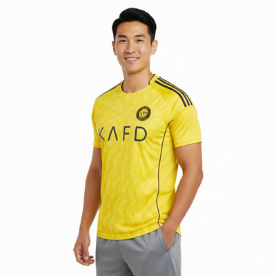 PRASEL Printed Men V Neck Yellow T-Shirt